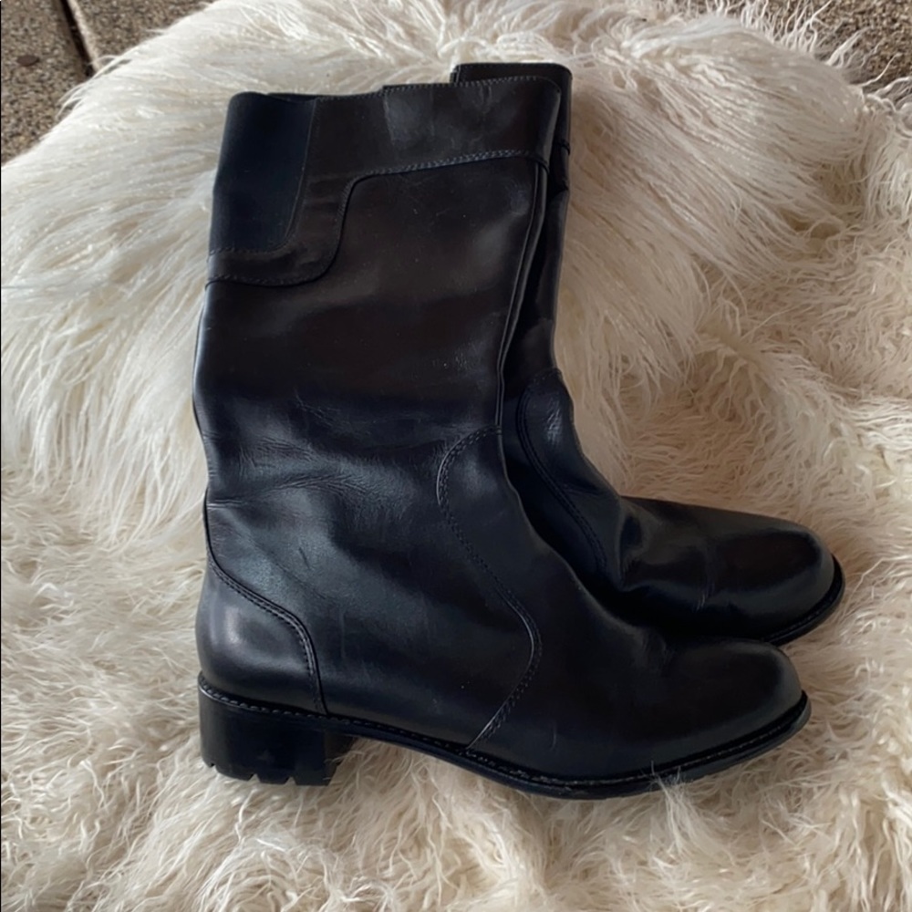 Taryn rose black low heel boots
